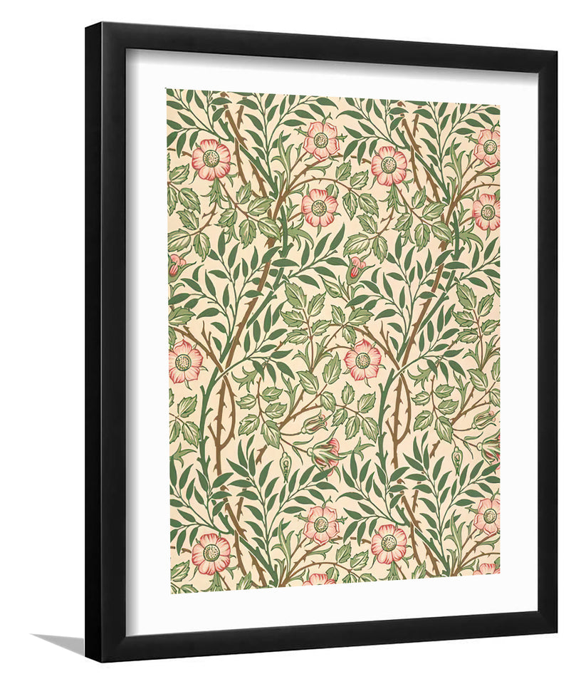 Sweet briar design for wallpaper printed by john henry dearle_William Morris-Art Print,Frame Art,Plexiglass Cover