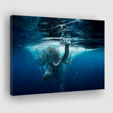 Swimming Elephant Canvas Prints Wall Art Decor - Painting Canvas,Home Decor, Ready to Hang