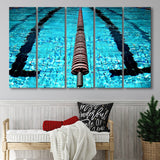 Swimming Pool Underwater Canvas Art, Swimming 5 Panels B,Large Canvas,Canvas Prints Wall Art Home Decor