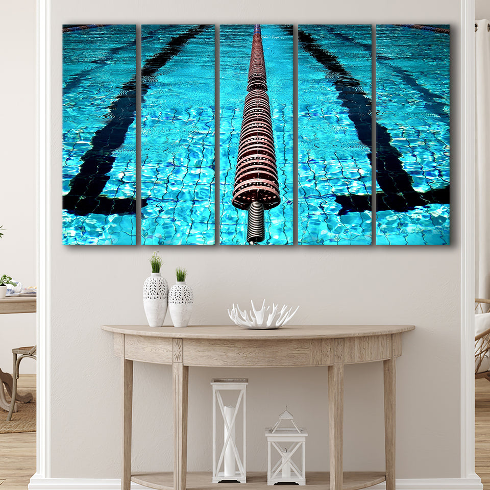 Swimming Pool Underwater Canvas Art, Swimming 5 Panels B,Large Canvas,Canvas Prints Wall Art Home Decor