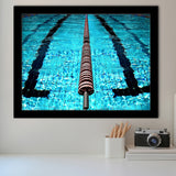 Swimming Pool Underwater Art, Swimming Framed Art Prints Wall Art Decor,Black Frame, Ready to hang