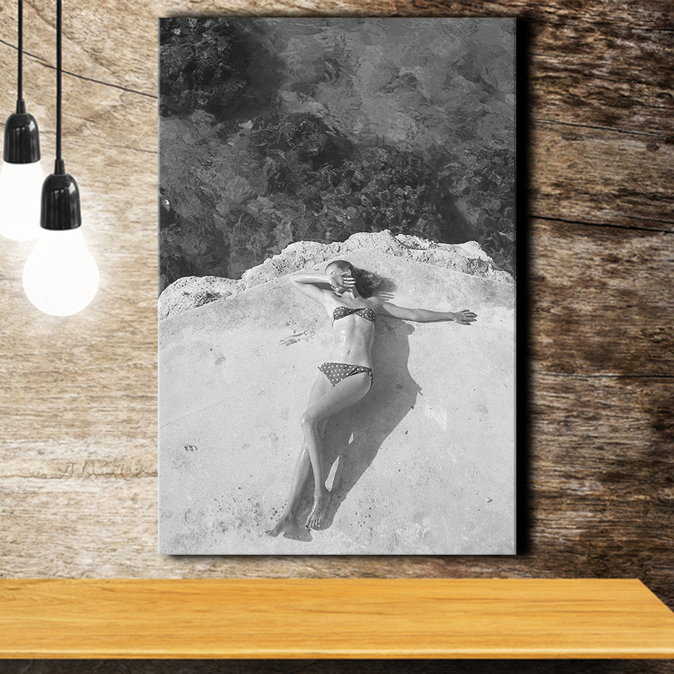 Swimsuit Black And White Print, Beach Canvas Prints Wall Art Home Decor