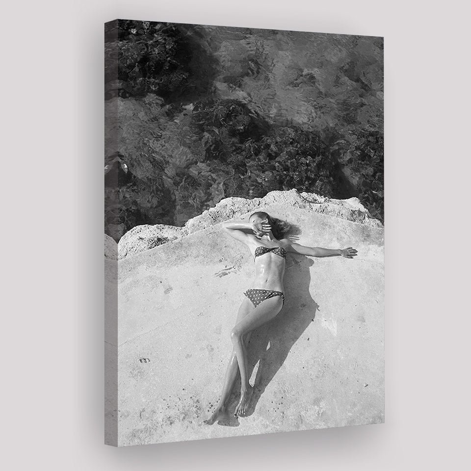 Swimsuit Black And White Print, Beach Canvas Prints Wall Art Home Decor