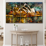 Sydney Opera House 5 Piece B Canvas Prints Wall Art Decor, Multi Panels,Large Canvas, Home Decor
