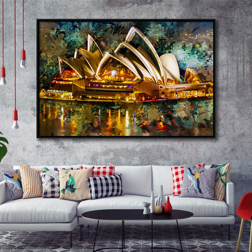Sydney Opera House Framed Canvas Prints Wall Art Decor - Painting Canvas, Framed Picture, Home Decor