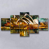 Sydney Opera House 5 Pieces Canvas Prints Wall Art Decor - Painting Canvas, Mixed Canvas, Multi Panels