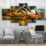 Sydney Opera House 5 Pieces Canvas Prints Wall Art Decor - Painting Canvas, Mixed Canvas, Multi Panels