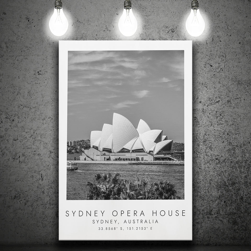 Sydney Opera House Black And White Art Canvas Prints Wall Art Home Decor