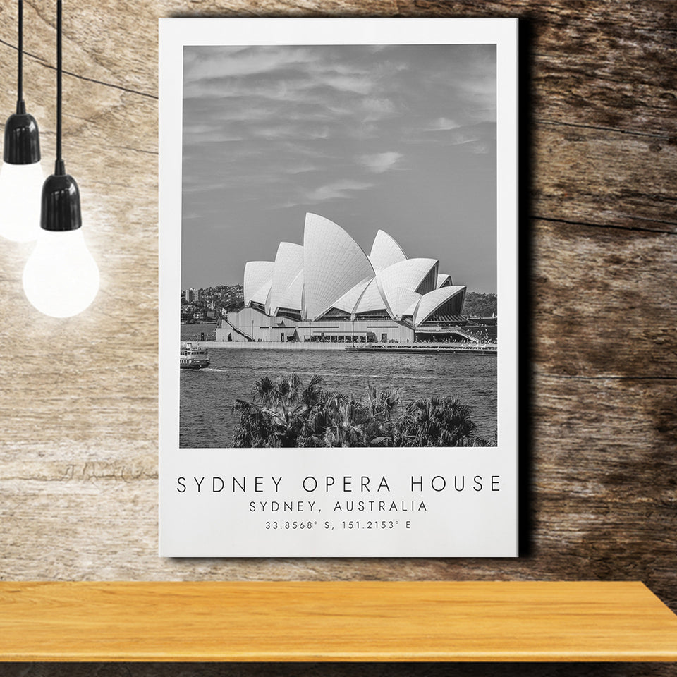 Sydney Opera House Black And White Art Canvas Prints Wall Art Home Decor