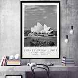 Sydney Opera House Black And White Art Framed Art Prints Wall Art Decor, Framed Picture