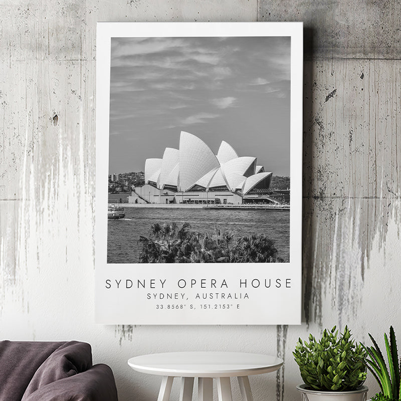 Sydney Opera House Black And White Art Canvas Prints Wall Art Home Decor
