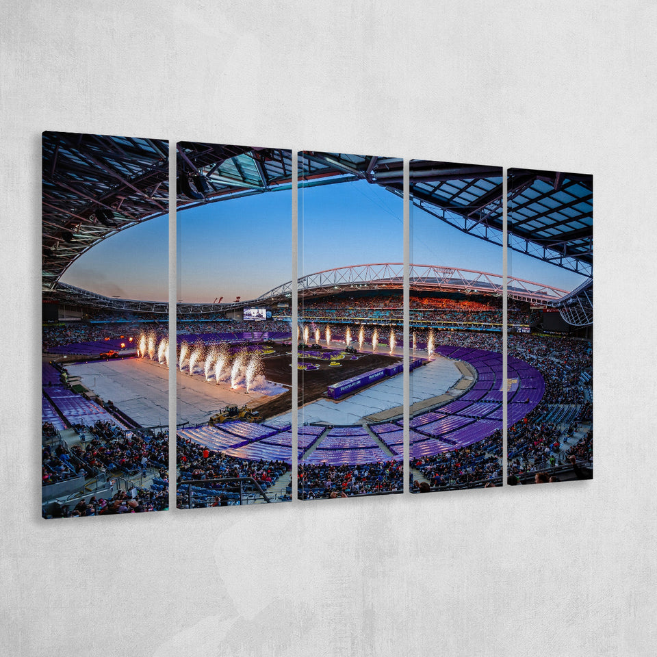 Sydneys Anz Stadium, Stadium Canvas, Sport Art, Gift for him, Multi Panels B, Canvas Prints Wall Art Decor