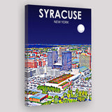 Syracuse New York Art Night Landscape ,City Art Print, Large Canvas, Canvas Print Wall Art Home Decor