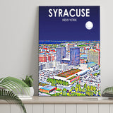Syracuse New York Art Night Landscape ,City Art Print, Large Canvas, Canvas Print Wall Art Home Decor