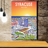 Syracuse New York Art Sunset Landscape ,City Art Print, Large Canvas, Canvas Print Wall Art Home Decor