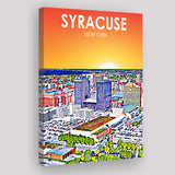 Syracuse New York Art Sunset Landscape ,City Art Print, Large Canvas, Canvas Print Wall Art Home Decor