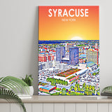 Syracuse New York Art Sunset Landscape ,City Art Print, Large Canvas, Canvas Print Wall Art Home Decor
