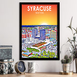 Syracuse New York Art Sunset Landscape, City Art Print, Framed Art Print Wall Art Home Decor, Framed Picture