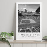 T-Mobile Park Seattle Mariners Baseball Lovers Black And White Art Canvas Prints Wall Art Home Decor