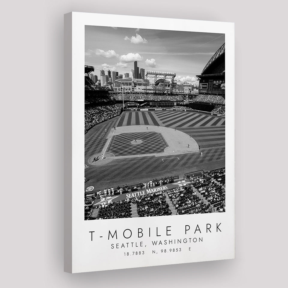 T-Mobile Park Seattle Mariners Baseball Lovers Black And White Art Canvas Prints Wall Art Home Decor