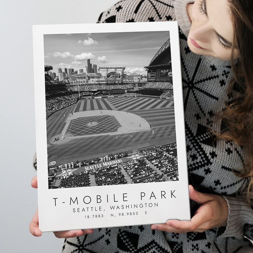 T-Mobile Park Seattle Mariners Baseball Lovers Black And White Art Canvas Prints Wall Art Home Decor