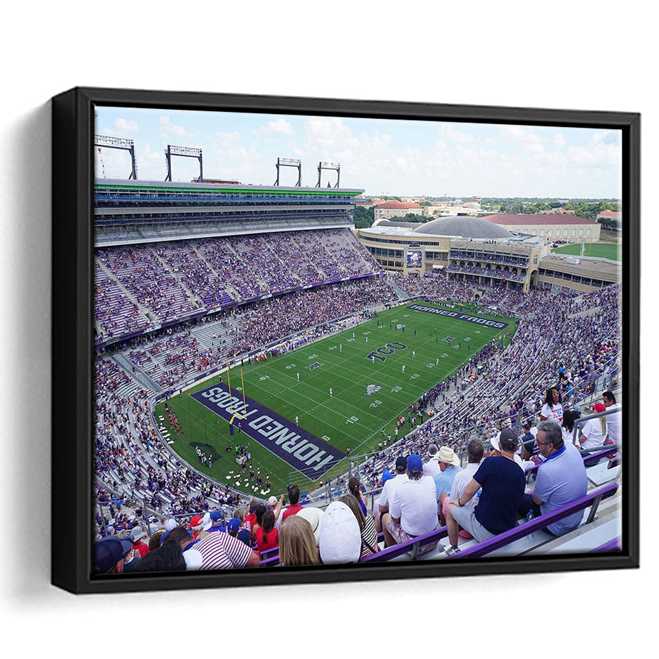 TCU Horned Frogs Framed Canvas Prints Wall Art Amon G Carter,Sport Stadium Art Prints, Fan Gift