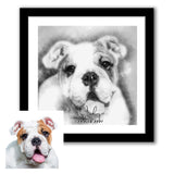 Custom Pencil Sketch Framed Art Prints, Personalised Family Portrait With Pet, Memory Gift, Personalised Gift, Wall Art - Painting Prints
