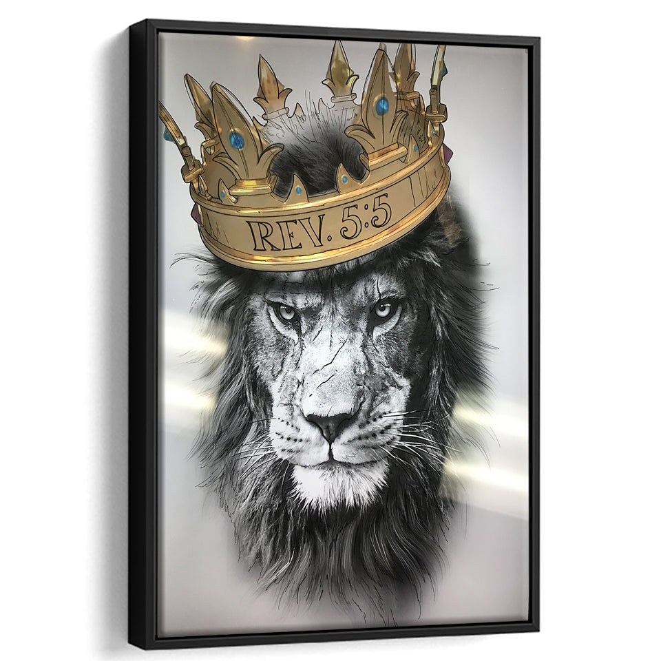 The King v1 Framed Canvas Prints Wall Art Home Decor - Painting Canvas,Black Frame, Ready to hang