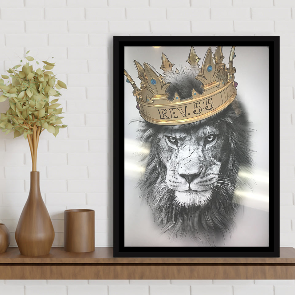The King v1 Framed Canvas Prints Wall Art Home Decor - Painting Canvas,Black Frame, Ready to hang