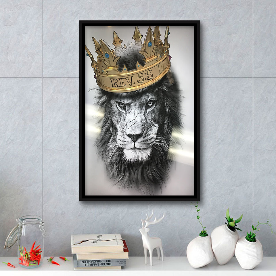 The King v1 Framed Canvas Prints Wall Art Home Decor - Painting Canvas,Black Frame, Ready to hang