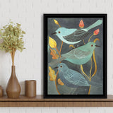 Three Little Birds Framed Canvas Prints Wall Art Home Decor - Painting Canvas,Black Frame, Ready to hang