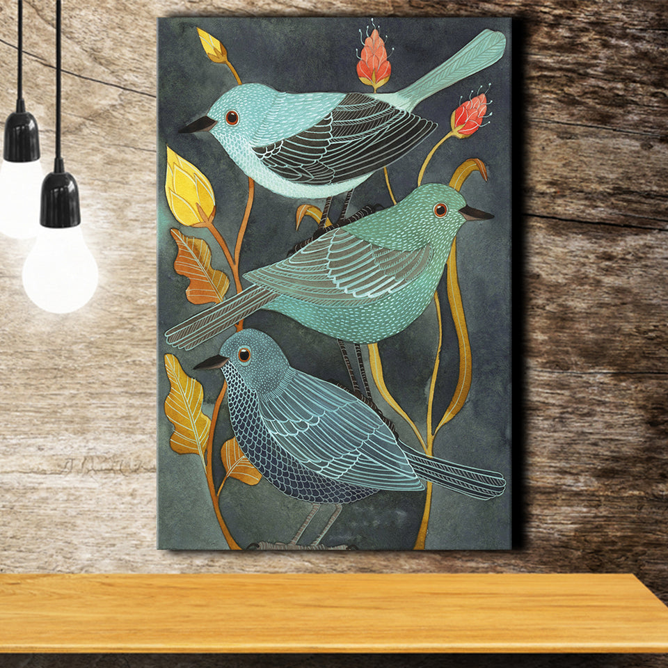 Three Little Birds Canvas Prints Wall Art Home Decor - Painting Canvas,Art Prints, Ready to hang