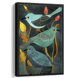 Three Little Birds Framed Canvas Prints Wall Art Home Decor - Painting Canvas,Black Frame, Ready to hang