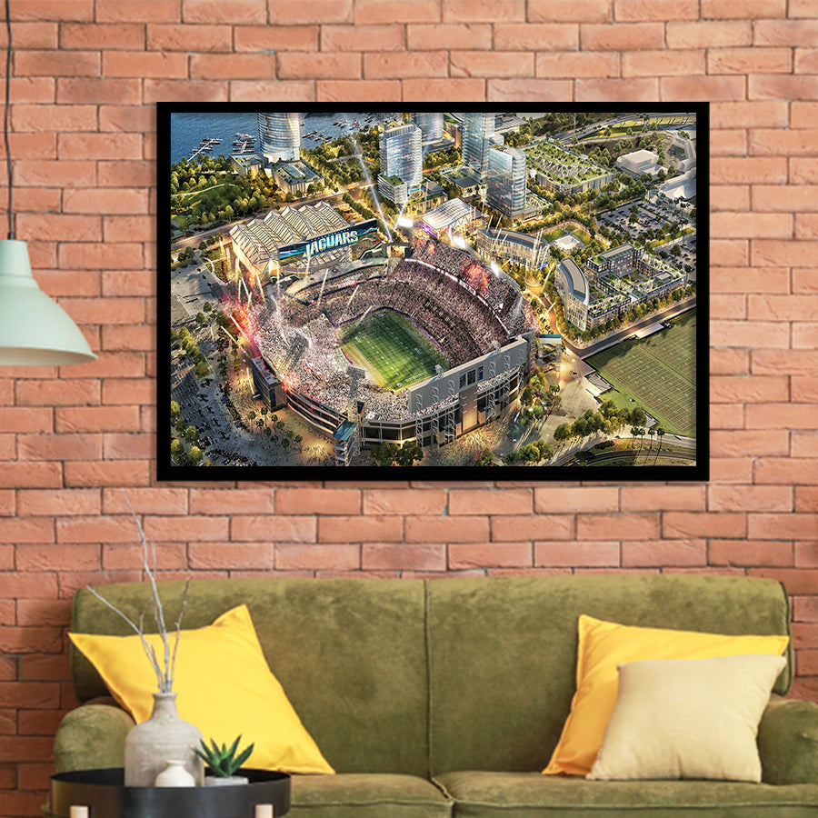 Tiaa Bank Field, Jacksonville Jaguars Stadium, American Football Art Prints Wall Decor - Painting Prints, Wall Art, Fan Gift,For Sale