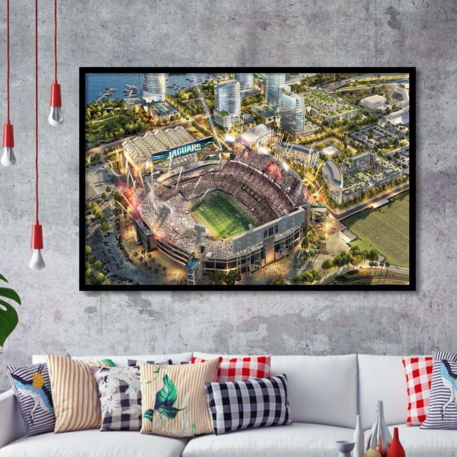 Tiaa Bank Field, Jacksonville Jaguars Stadium, American Football Art Prints Wall Decor - Painting Prints, Wall Art, Fan Gift,For Sale