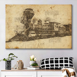 Train Engine Locomotive Railroad Railway Tracks Frei Canvas Prints Wall Art - Painting Canvas, Painting Prints, Wall Home Decor, For Sale