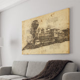 Train Engine Locomotive Railroad Railway Tracks Frei Canvas Prints Wall Art - Painting Canvas, Painting Prints, Wall Home Decor, For Sale