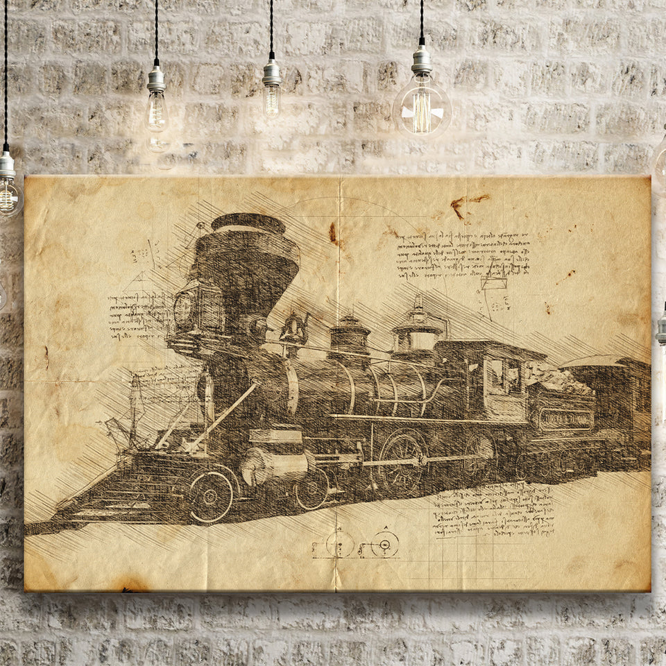 Train Engine Locomotive Railroad Railway Tracks Frei Canvas Prints Wall Art - Painting Canvas, Painting Prints, Wall Home Decor, For Sale