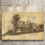 Train Engine Locomotive Railroad Railway Tracks Frei Canvas Prints Wall Art - Painting Canvas, Painting Prints, Wall Home Decor, For Sale