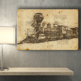 Train Engine Locomotive Railroad Railway Tracks Frei Canvas Prints Wall Art - Painting Canvas, Painting Prints, Wall Home Decor, For Sale