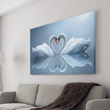 Two Swans In Love Canvas Wall Art - Painting Canvas, Canvas Prints, Painting Art, Prints for Sale