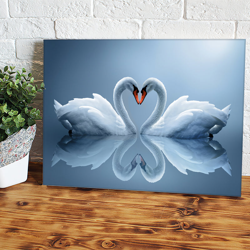 Two Swans In Love Canvas Wall Art - Painting Canvas, Canvas Prints, Painting Art, Prints for Sale