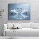 Two Swans In Love Canvas Wall Art - Painting Canvas, Canvas Prints, Painting Art, Prints for Sale