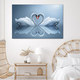 Two Swans In Love Canvas Wall Art - Painting Canvas, Canvas Prints, Painting Art, Prints for Sale