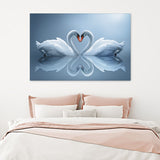 Two Swans In Love Canvas Wall Art - Painting Canvas, Canvas Prints, Painting Art, Prints for Sale