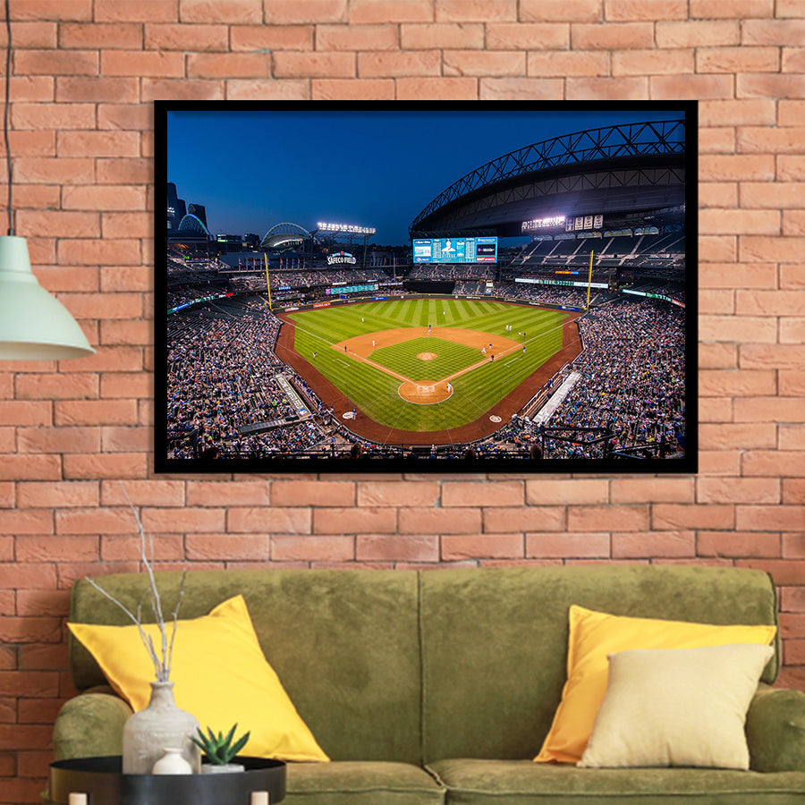 T mobile Park in Seattle, Stadium Canvas, Sport Art, Gift for him, Framed Art Prints Wall Art Decor, Framed Picture