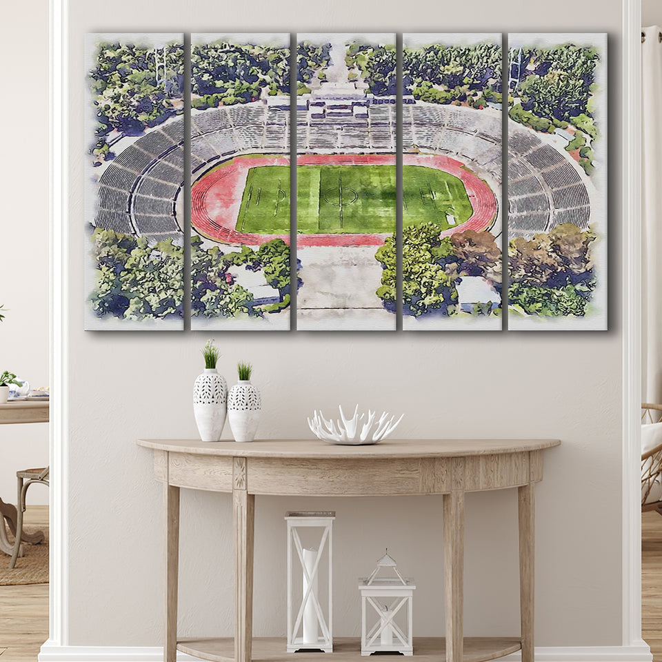 Taca de Portugal Estadio Nacional Stadium Watercolor, 5 Pieces B, Multi Panel Canvas Prints Wall Art Decor