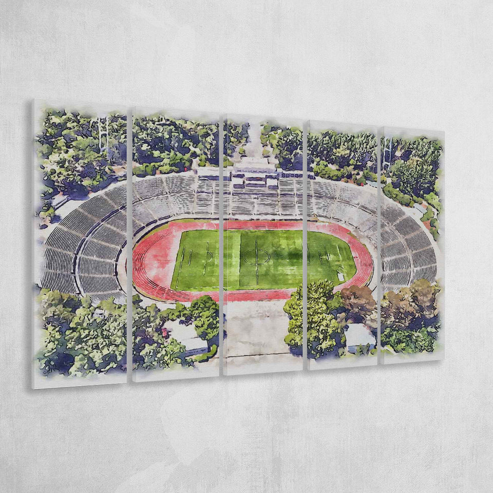 Taca de Portugal Estadio Nacional Stadium Watercolor, 5 Pieces B, Multi Panel Canvas Prints Wall Art Decor