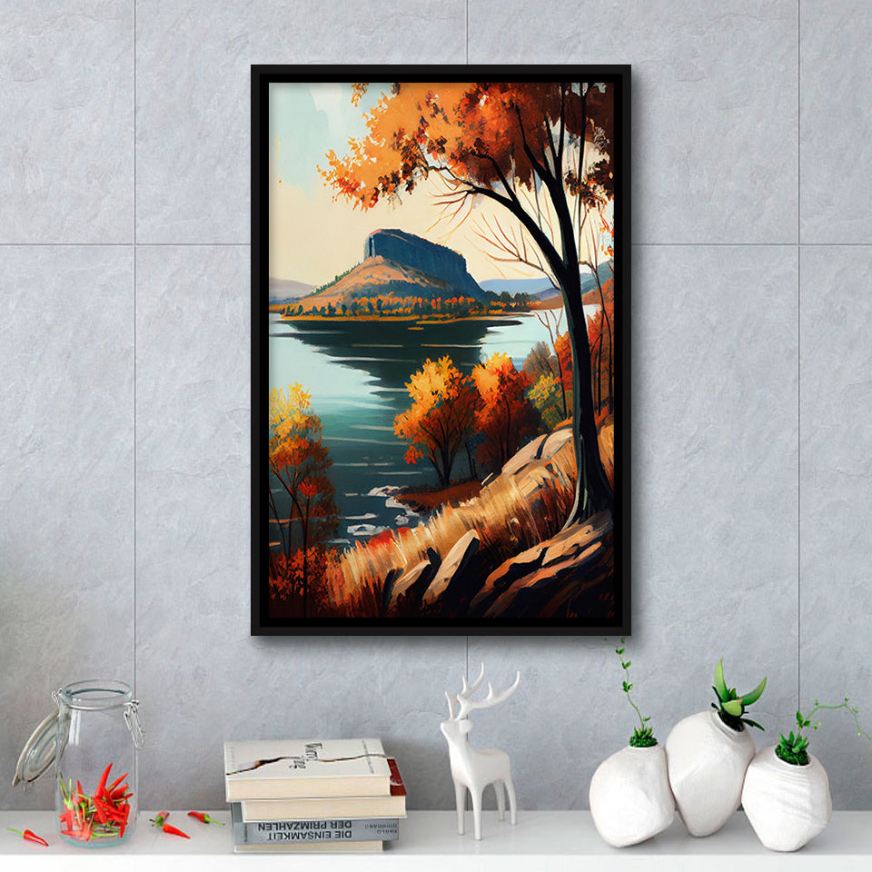 Table Rock Lake Arkansas Retro Art Print, Large Canvas, Framed Canvas ...