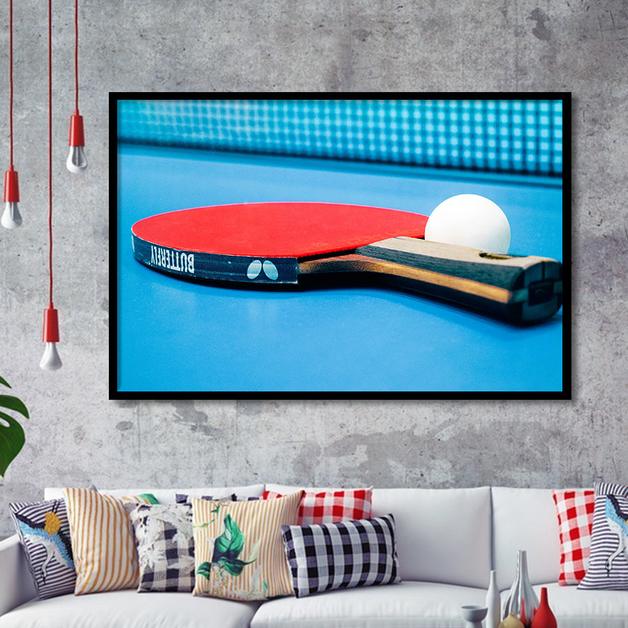 Table Tennis, Ping Pong Art Framed Art Prints Wall Art Decor,Black Frame, Ready to hang